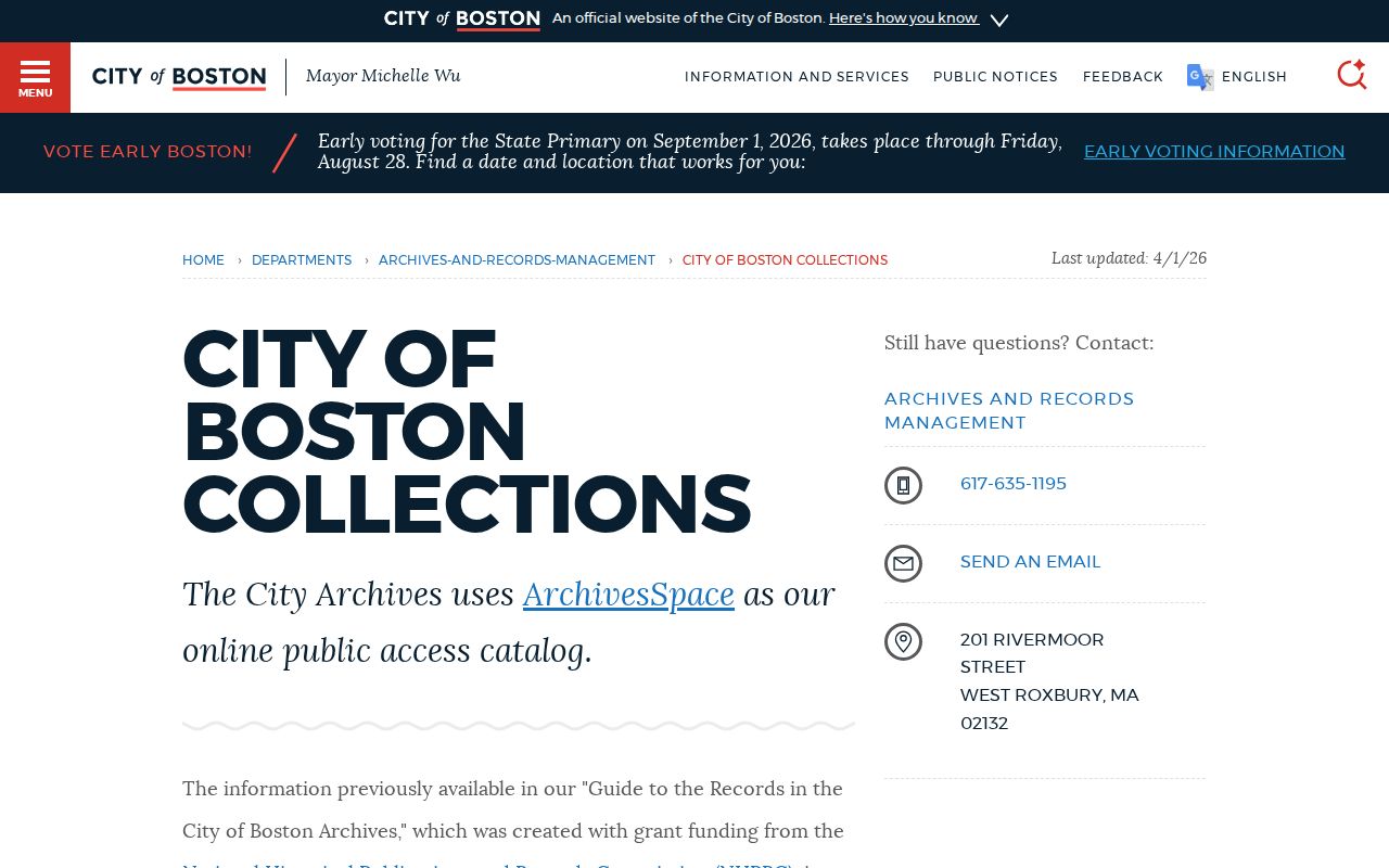 Suffolk County previous residents Boston Archives collections access
