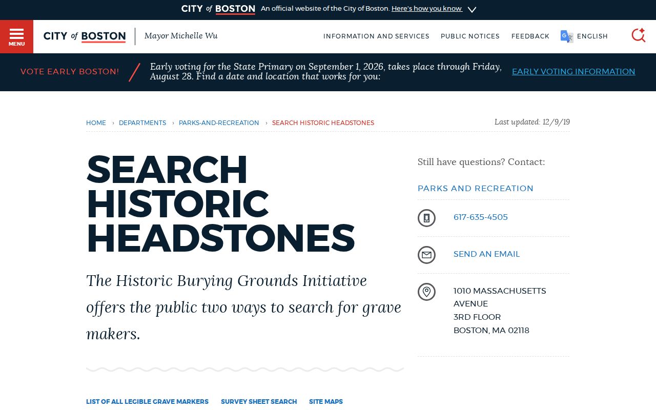 Suffolk County neighbors Boston historic headstones search