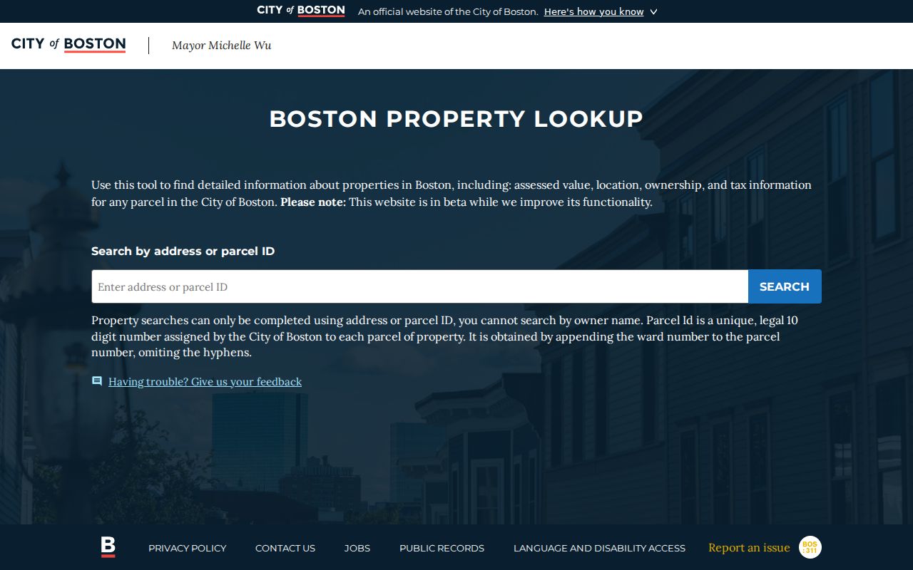 Suffolk County residents directory Boston Property Lookup address and parcel search