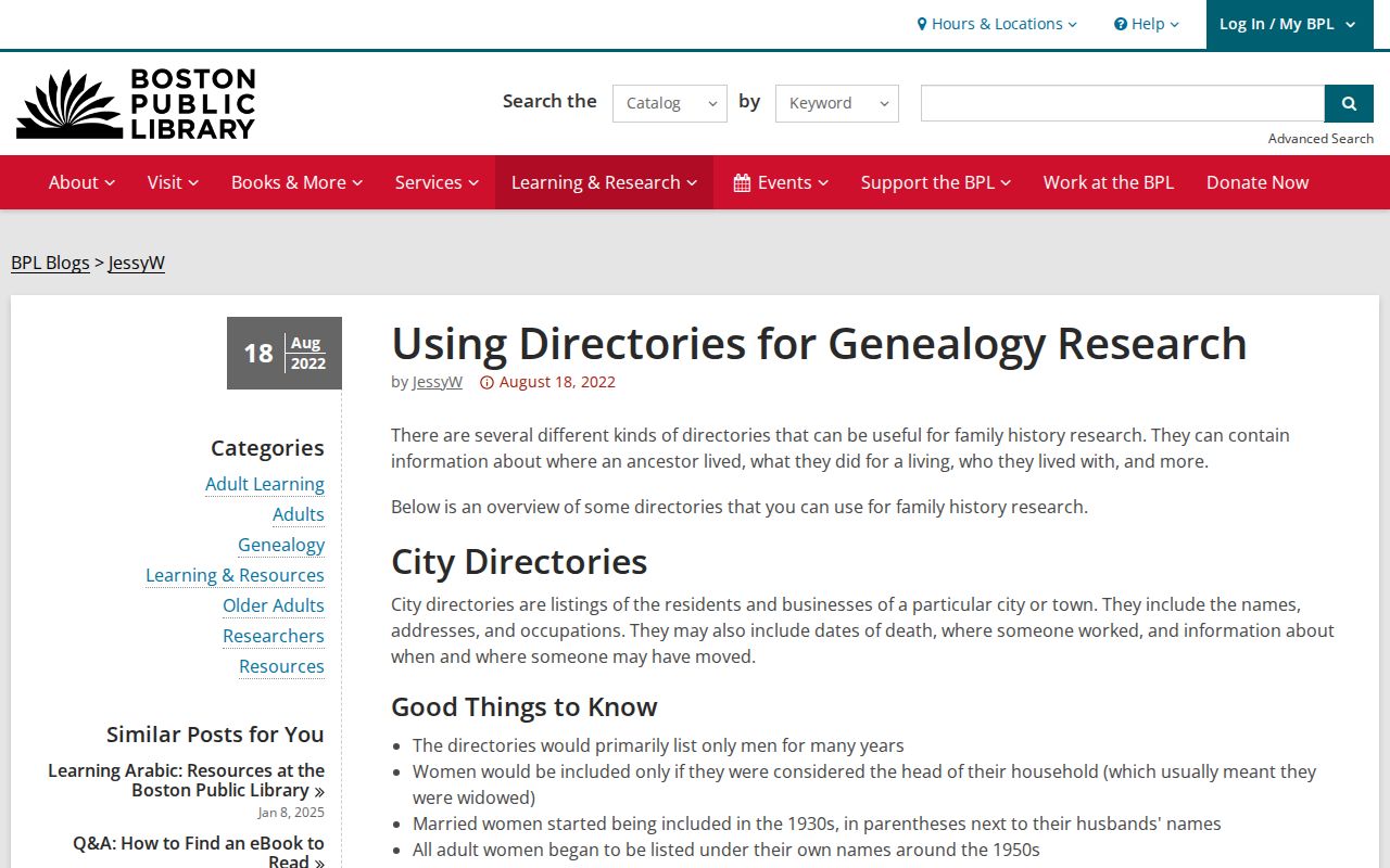 Suffolk County previous residents city directory research guide